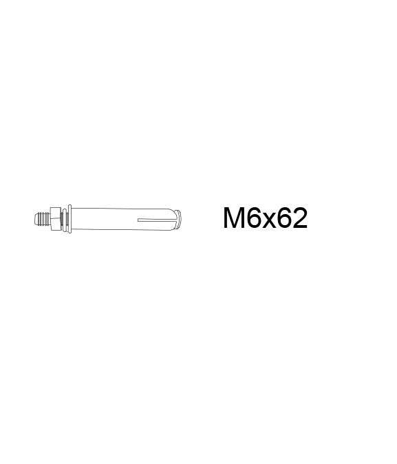 Perno de suelo M6x62