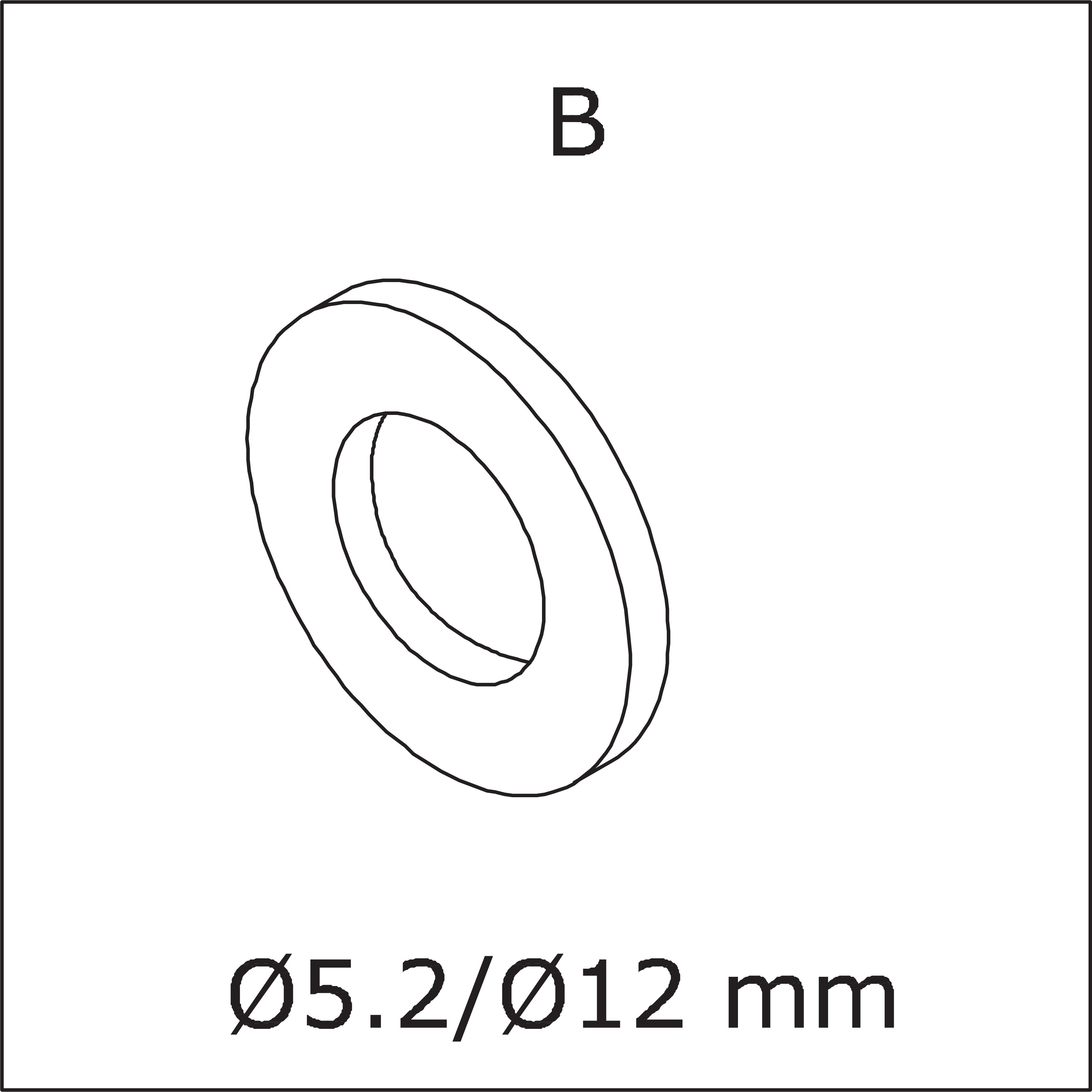 B) Ø5.2/Ø12mm