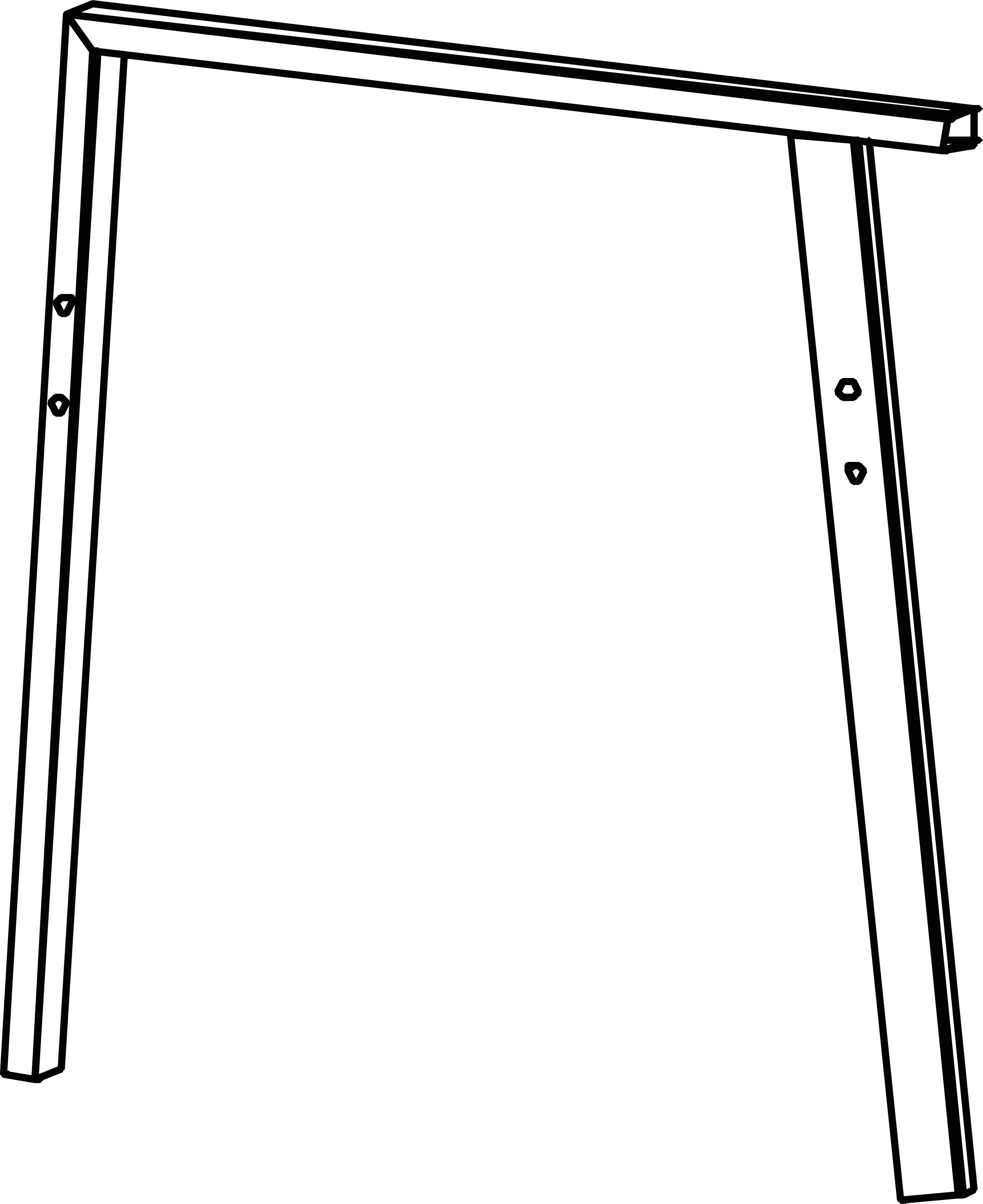 A) Estructura de la pata derecha de la silla/sofá